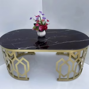 Bàn trà sofa oval khung sắt uốn đẹp tinh tế