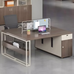 cụm bàn làm việc 2 người khung chân sắt chắc chắn