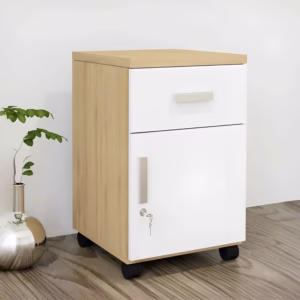 tủ phụ 2 cánh trắng pha vàng vân gỗ