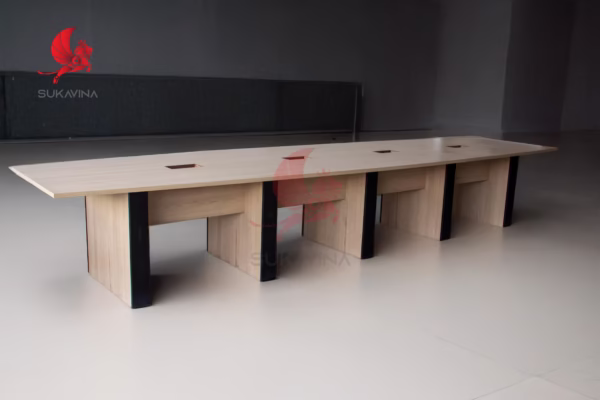 bàn phòng họp gỗ tự nhiên hiện đại sang trọng