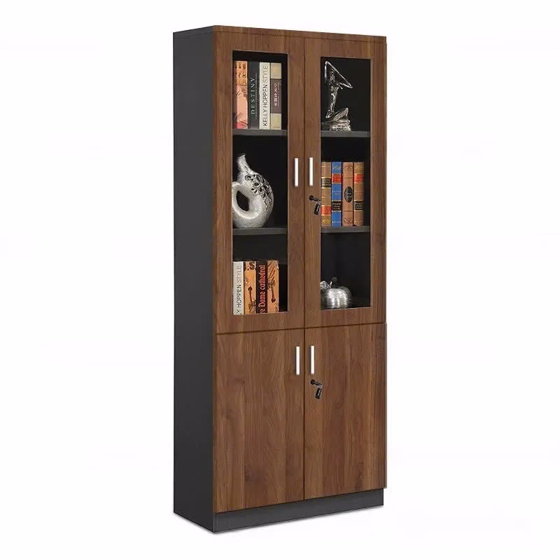 tủ hồ sơ gỗ 2 cánh kính