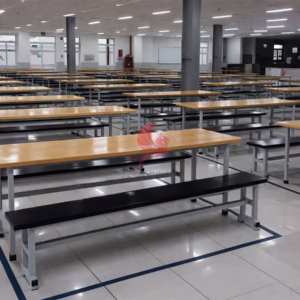Bàn ăn công nghiệp liền khung ghế Sukavina