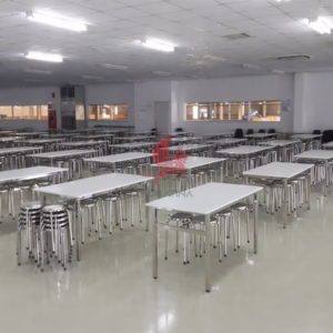 Bàn ăn công nghiệp mặt nhựa