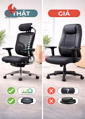 Ghế Ergonomic đạt chuẩn công thái học và loại ghế văn phòng thường 