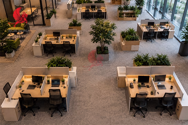 sơ đồ bố trí Team Cluster layout văn phòng cách sắp xếp không gian VP