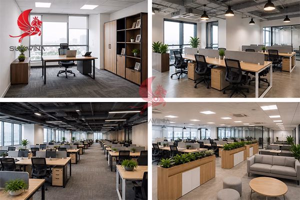 before after setup phòng họp 10 người