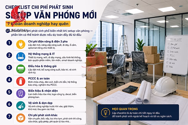 checklist chi phí phát sinh setup văn phòng mới 7 khoản doanh nghiệp hay quên