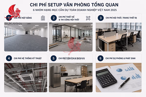 chi phí setup văn phòng tổng quan các hạng mục cần dự toán doanh nghiệp Việt Nam
