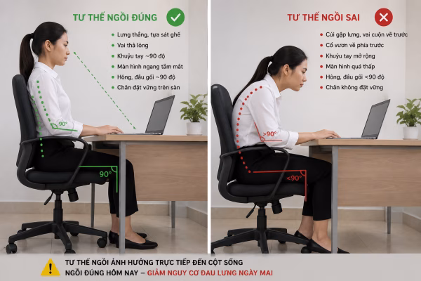 Đau Lưng Khi Ngồi Làm Việc: Nguyên Nhân & Cách Chữ