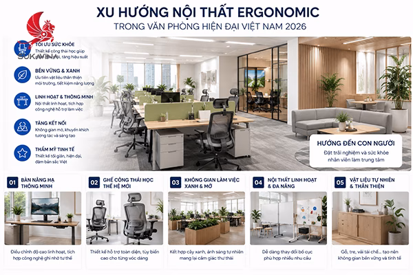 Ergonomic Là Gì? Ứng Dụng Trong Nội Thất Văn Phòng Hiện Đại