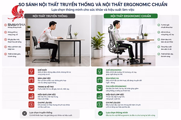 Ergonomic Là Gì? Ứng Dụng Trong Nội Thất Văn Phòng Hiện Đại