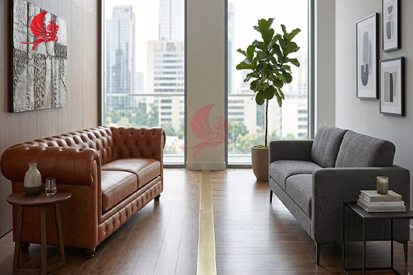 So sánh sofa da và sofa nỉ văn phòng 
