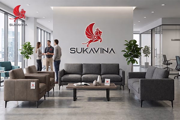 Bộ sofa văn phòng tại showroom Office Sukavina