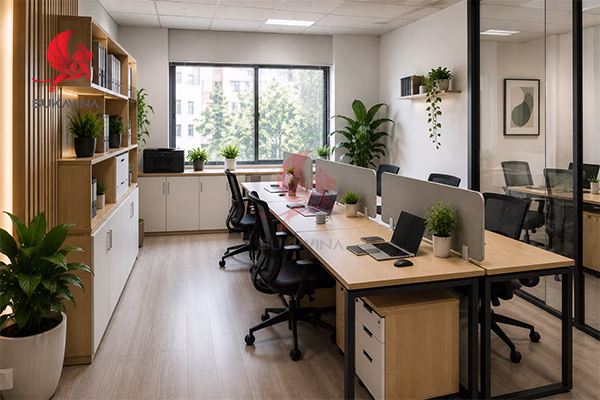 bố trí nội thất văn phòng nhỏ 30m2