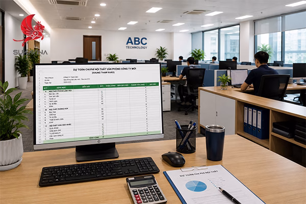 dự toán chi phí setup nội thất văn phòng công ty mới