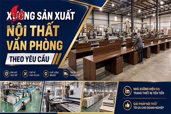 xưởng sản xuất nội thất văn phòng theo yêu cầu