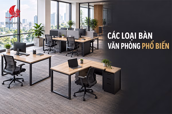các loại bàn làm việc văn phòng phổ biến hiện nay