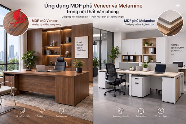 MDF phủ Veneer và Melamine