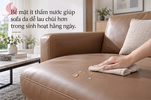 Vệ sinh bề mặt sofa da bằng khăn mềm